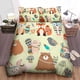 thumbnail image 1 of Cute Cartoon Tribal Animals In Traditional Costume Quilt Duvet Cover Set3-Piece Bedding Set, 1 of 5