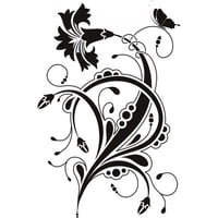 Rienda Libre Graphics - Decomural Delicate Flower Swirl Butterfly Ws-18270