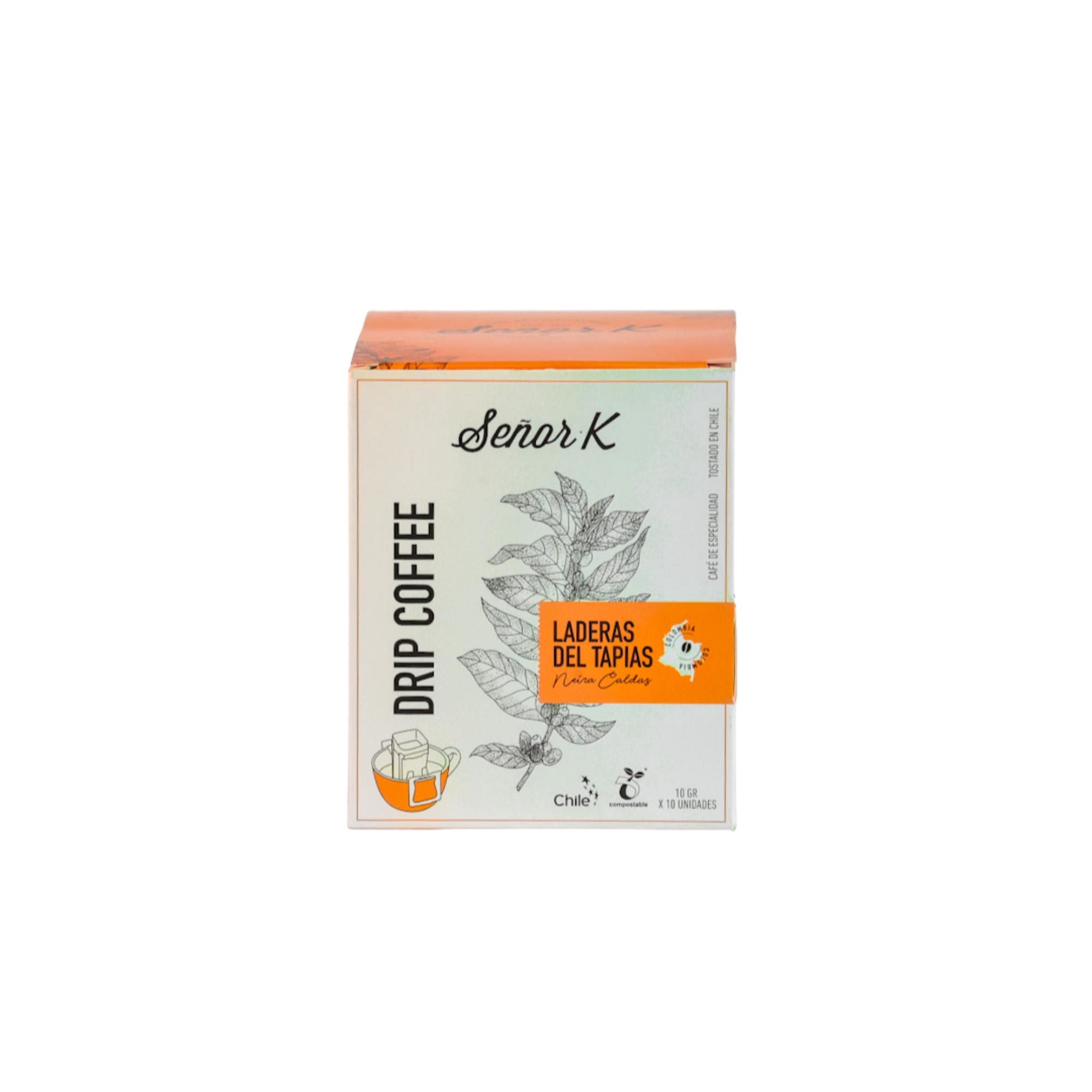 Cafe Drip Colombia Laderas Tapias 10 Un Caja, 100 g