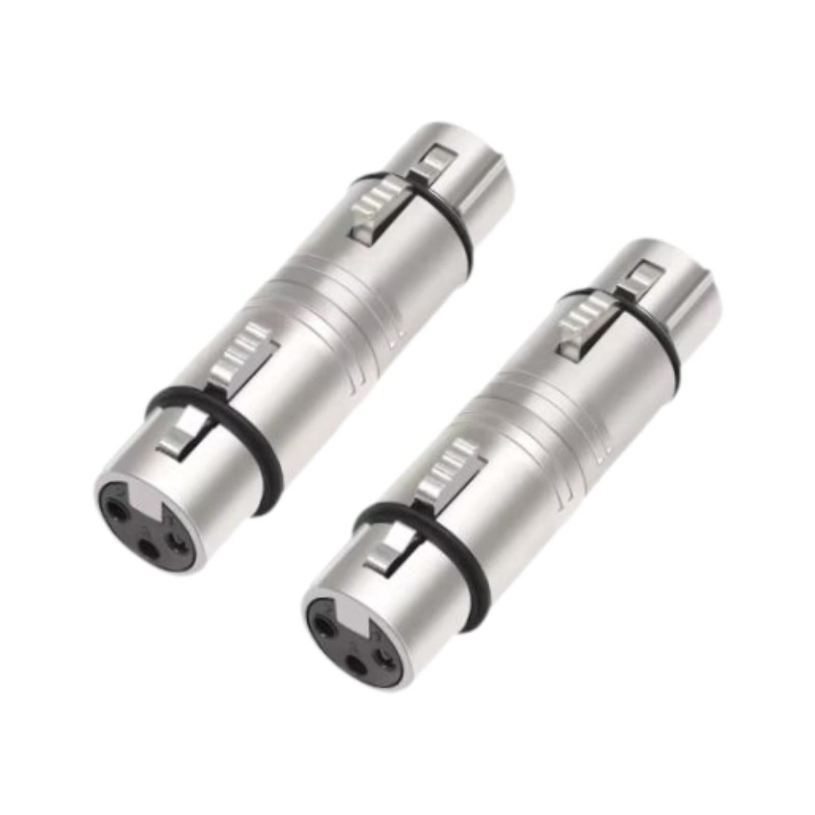 Magideal - Adaptadores De 2x Xlr Adaptadores De Línea De Micrófono Convertidores De Micrófono Compactos Xlr Femenino A Femenino 3 Pin Para Podcasts De Canto Del