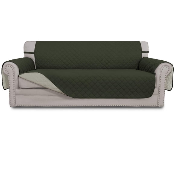 Funda reversible para sofá Easy-Going de 3 cojines 168 cm Verde/Beige