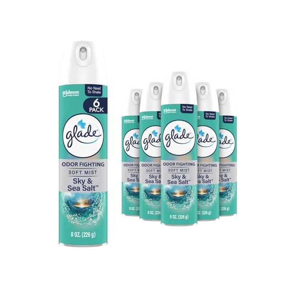 Ambientador de habitación Glade Sky & Sea Salt, 240 ml, paquete de 6
