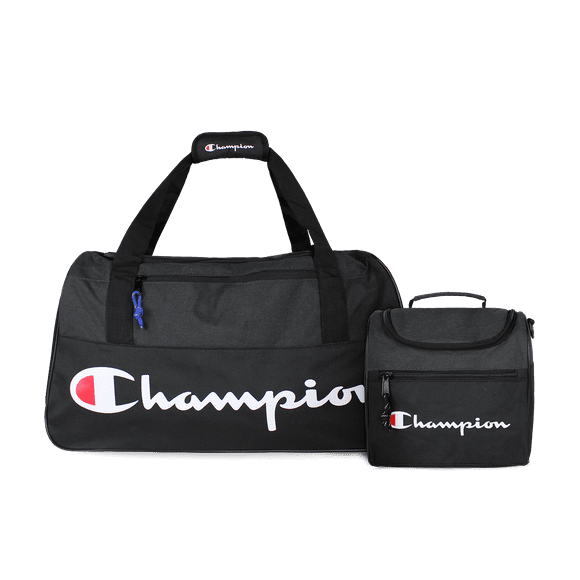 Pack Champion bolso Atlanta 45lts + Lonchera Oxford negra