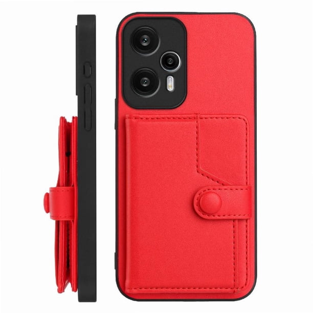 FOXDOCK Funda para Xiaomi POCO F5 5G con Bloqueo RFID - Diseño Elegante con Cierre de Botón