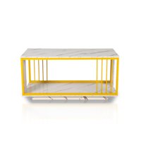 Novahus - Mesa De Centro Dos Niveles Rectangular Blanca