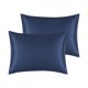 thumbnail image 1 of REGALWOVEN Fundas de Almohada de Satén Juego de 2 con Cierre de Sobre Estándar Azul Marino, 1 of 6