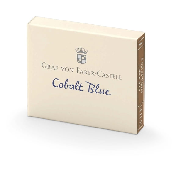 Cartuchos de tinta Graf von Faber-Castell azul cobalto (caja de 6)