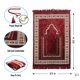 thumbnail image 3 of Alfombra de oración islámica de terciopelo afelpado rojo con diseño bordado, 3 of 7