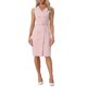 thumbnail image 1 of INSPIRE CHIC Vestido de Mujer Regreso a Clases Conjunto de Maestra Sin Mangas Solapa con Muesca Doble Botonadura Vestido Blazer de Oficina con Cinturón L Rosa, 1 of 6