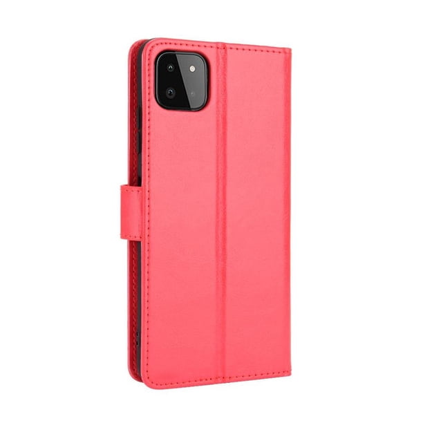 Funda tipo libro para Samsung Galaxy A22 5G, cartera todo‑en‑uno, funda multifuncional con tarjetero y correa de muñeca desmontable