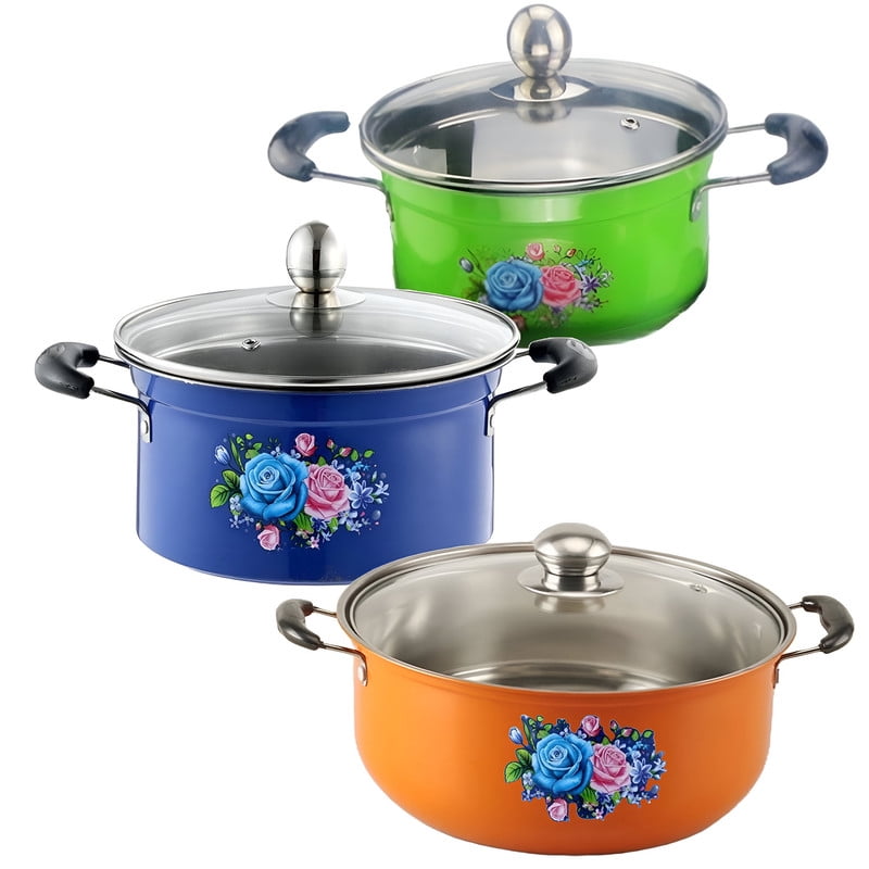 Genérico - Ollas Colores 3 Piezas Cocina Antiaddherente Lau