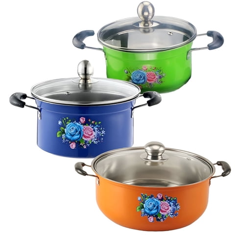 Genérico - Ollas Colores 3 Piezas Cocina Antiaddherente Lau