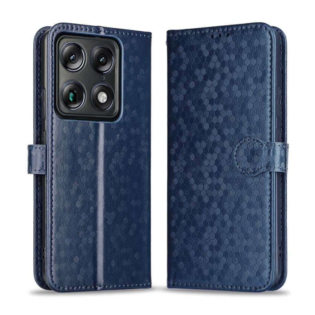 Foxdock - Funda Cartera Lunares Motorola X70 Air Pro Con Tarjetero, Correa Y Soporte Azul
