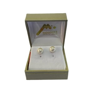 Aros Pegados De Perlas De Mallorca N° 7 Enchapado En Oro