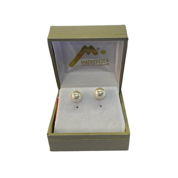Aros Pegados de Perlas de Mallorca N° 7 Enchapado en Oro
