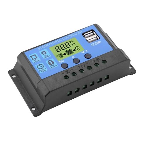 Eoland - Regulador Controlador Carga Solar Digital 12V 24V 10A Usb