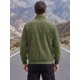 thumbnail image 3 of Chaqueta Bomber de Pana para Hombre INSPIRE CHIC con Forro y Cremallera Trucker Shacket Abrigo de Invierno L Verde Oliva, 3 of 5