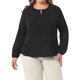 thumbnail image 1 of Agnes Orinda Ropa de Halloween para Mujeres de Talla Grande Cuello Redondo Plisado Curvado con Abertura Manga Larga Blusas de Gasa para Trabajo 4X Negro, 1 of 6