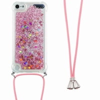 Funda Foxdock Para Ipod Touch 7/6/5 Con Cuerda Ajustable, Brillo Líquido, Protección Antigolpes Y Lente – Ideal Para Regalo