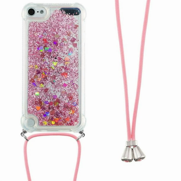 Funda FOXDOCK para iPod Touch 7/6/5 con Cuerda Ajustable, Brillo Líquido, Protección Antigolpes y Lente – Ideal para Regalo