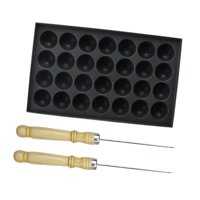 Magideal - 28 Hojos Takoyaki Pan Takoyaki Grill Pan, Pan De La Parrilla De Albóndigas Antiadherente Con Selecciones De Takoyaki Para La Reunión De Fiesta En Casa