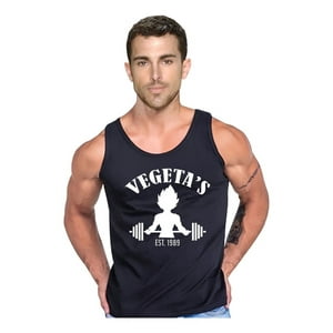 Persodesign - Polera Diseño Vegeta Gym Pesas Crossfit Musculosa Tank Talla S Negro Hombre
