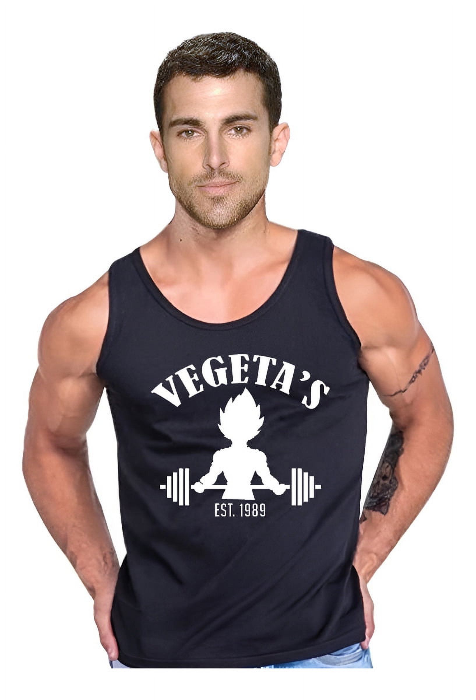 Persodesign - Polera Diseño Vegeta Gym Pesas Crossfit Musculosa Tank Talla Xl Negro Hombre