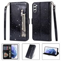 Funda Para Foxdock Elegante Funda Samsung Galaxy S23 Plus Glitter Con Cremallera-Ideal Para El Uso Diario