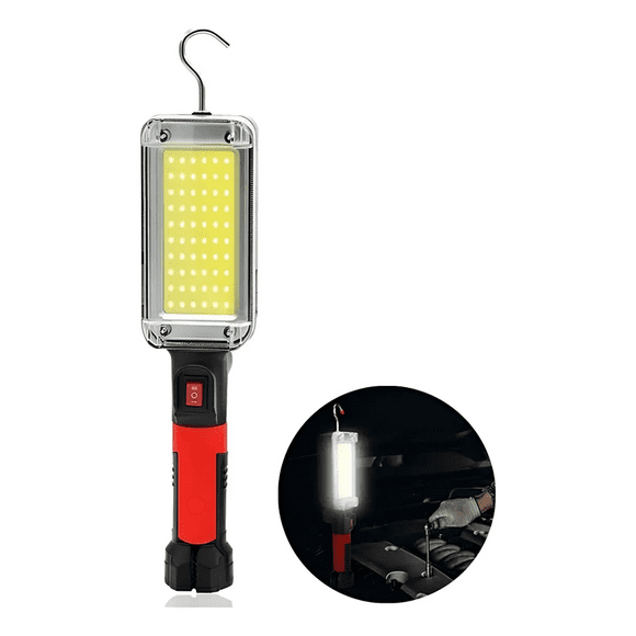 Linterna Led Portátil Linterna Mecánico Con Gancho Colgar Blanco Rojo