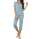 thumbnail image 1 of INSPIRE CHIC Conjunto de Pijama de Modal para Mujer 2 Piezas Conjunto de Descanso con Almohadillas Integradas y Pantalones Sueltos a la Rodilla M Verde, 1 of 6