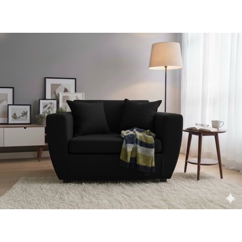 Deco Outlet - Sofa Kansas 2C Tela Negro