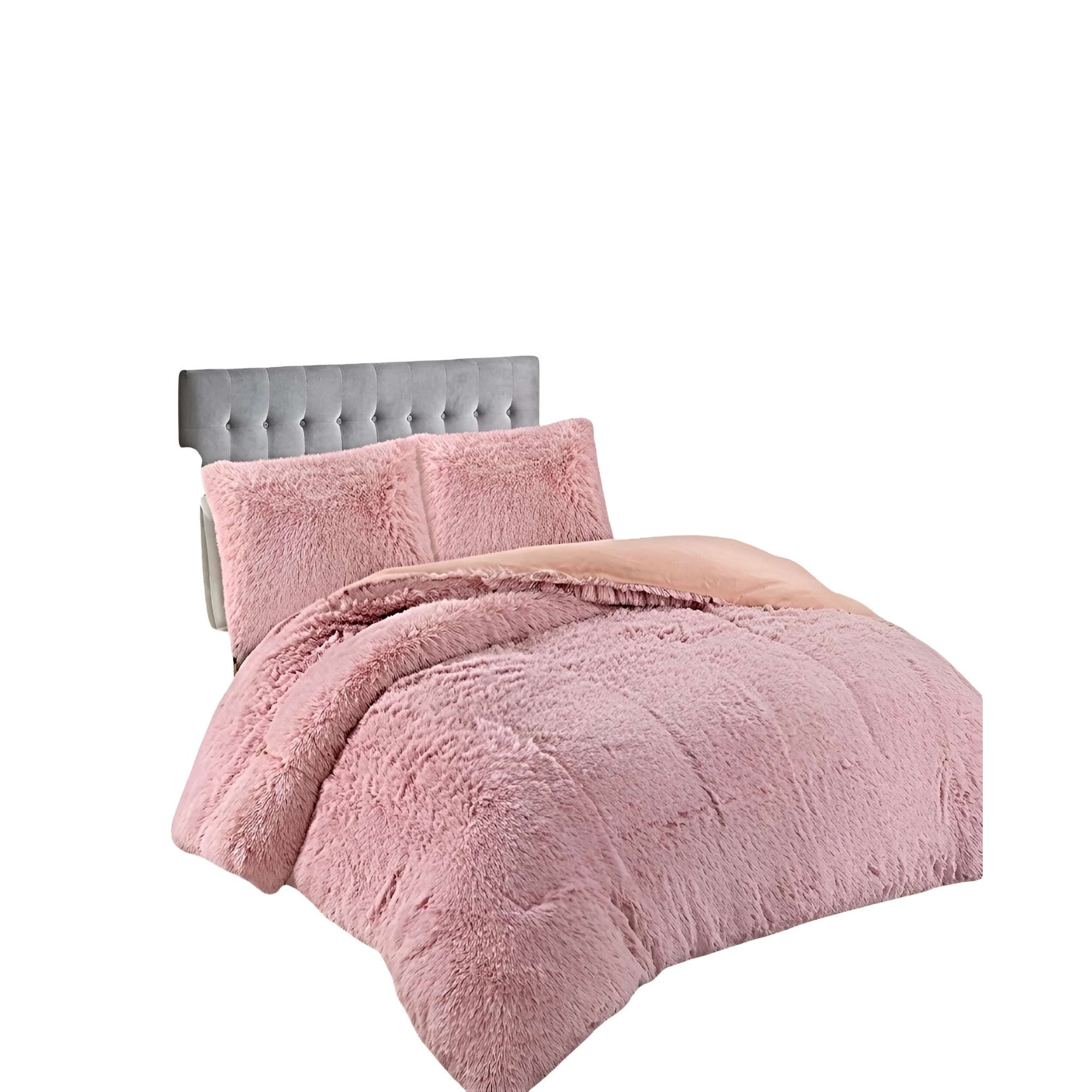 Genérico - Pack Cobertor De Invierno Peludo 2 Plazas 230x250cm Rosa 2