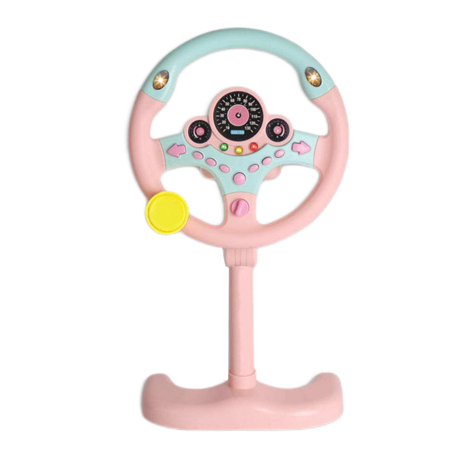 Bothyi - Volante Simulado Para Niños Controlador De Conducción Con Música Y Rosa Claro