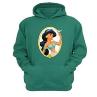 Genérico - Polerón Canguro Princesa Jasmine Verde Aguamarina Talla Xl Unisex