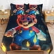 thumbnail image 1 of Super Mario 3-Piece Comforter Set for Bedroom Super Mario Bedding Set for Kids Adults Soft Microfiber Duvet Cover Set with Zipper Closure, 1 of 5