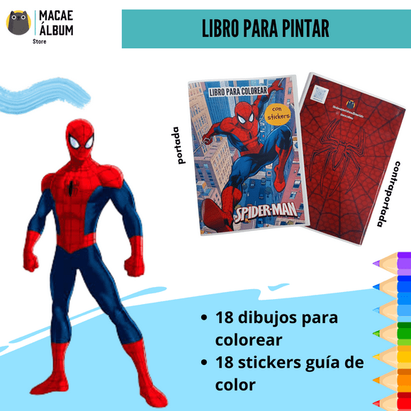 Libro Para Pintar Spiderman con stickers