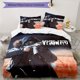 thumbnail image 1 of 3pcs Tactical Gaming Bedding Set - Includes 1 Cover & 2 Pillowcases, Breathable Polyester, Machine Washable - Perfect for All Seasons, Cartoon-Themed Design with "TARKOV" Graphic, Zipper Closure, Alls, 1 of 1