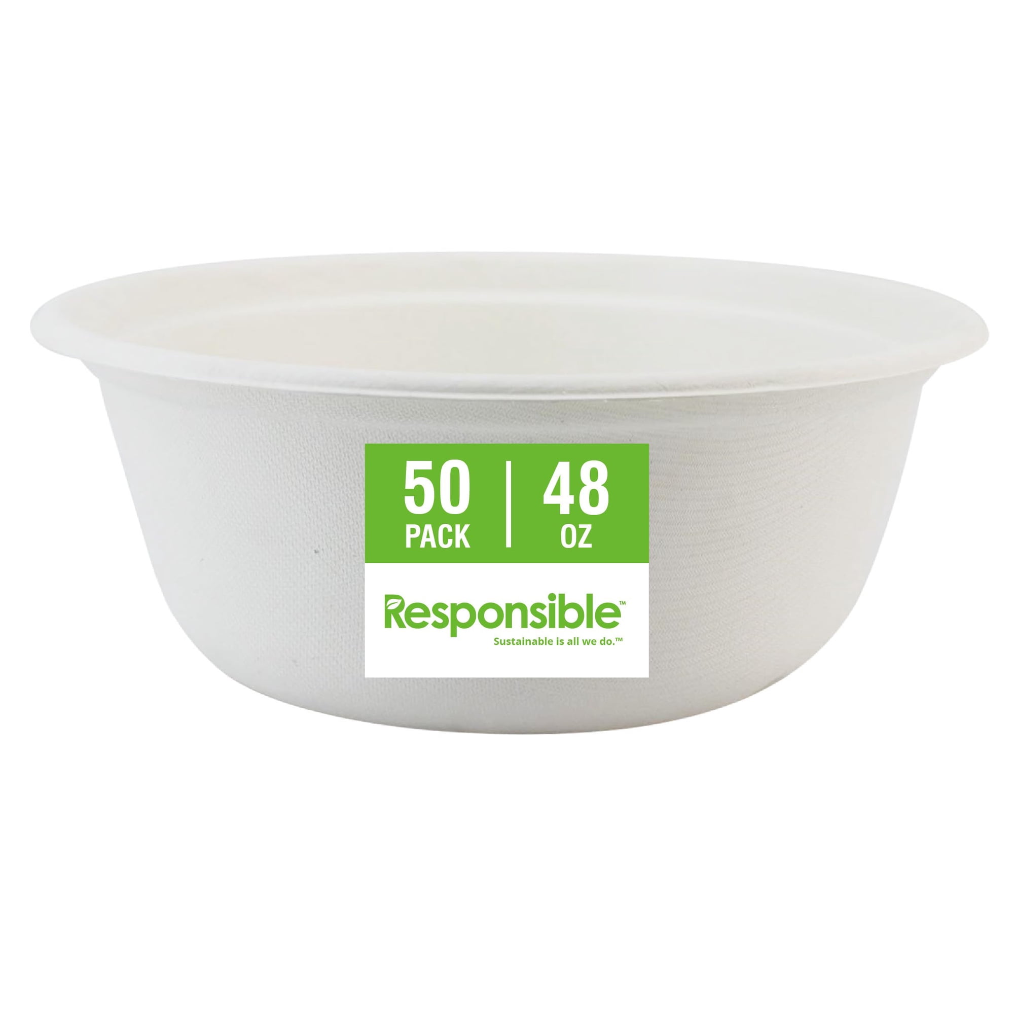 Cuencos De Papel Desechables Responsible Products, 1400 Ml (50 Unidades)