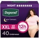 thumbnail image 1 of Ropa interior para incontinencia Depend Night Defense para mujer, XXL 40u, 1 of 8