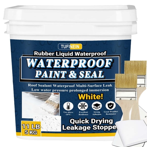 Sellador Tufinein 5 kg Blanco de Caucho Impermeable de Secado Rápido