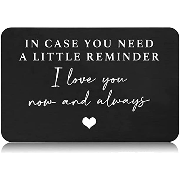 Aluminum Alloy Engraved Wallet Card Decoration Gift For Boyfriend Husband, In Case You Need A Little Reminder I Love You Wallet Insert Card Wedding Christmas Valentine's Day Birthday Gift