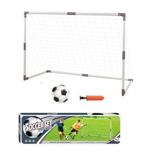 Auckland Outdoor - Arco Futbol Niño Pelota+Red+Bombin 110X80Cm. Blanco
