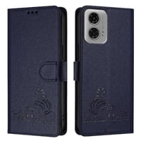 Funda Tipo Cartera Foxdock Para Motorola Moto G24 4G/Moto G04 4G Con Soporte, Ranuras, Rfid, Diseño De Gato