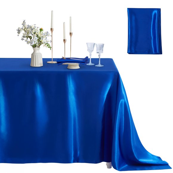 Mantel de satén Counfeisly 152 x 213 cm azul real
