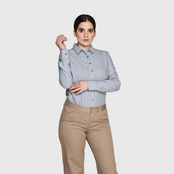 Blusa Fil A Fil gris M