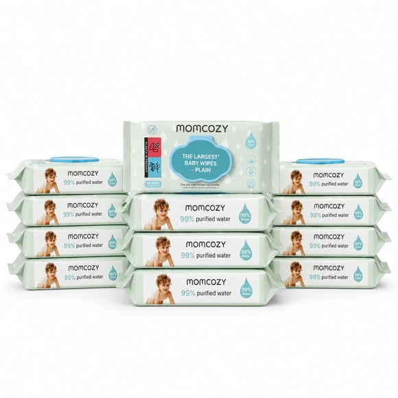 Toallitas Húmedas para Bebé Momcozy 12 Paquetes Sin Fragancia (Lisas)