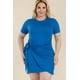 thumbnail image 1 of Vestido Mini De Talla Grande Con Mangas Cortas Lazo Lateral Y Parte Delantera Cruzada De Color Liso, 1 of 5