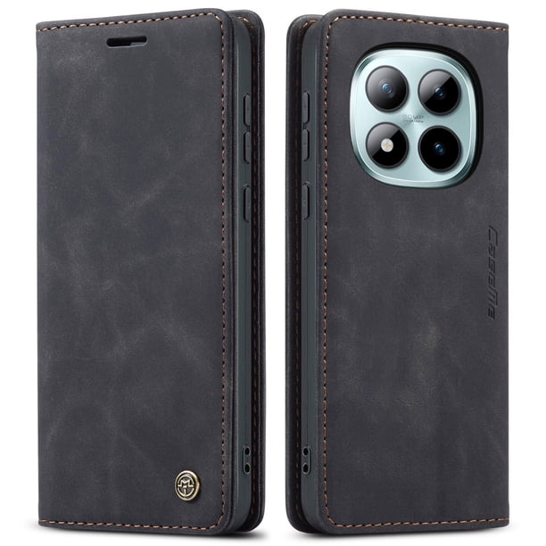 Funda FOXDOCK cartera de cuero retro para FOXDOCK Redmi Note 15 Pro Plus 5G – Resistente a golpes, ranuras para tarjetas – negra