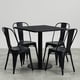 thumbnail image 1 of Comedor Restaurante Cafeteria 70x70x74cm 4 Sillas Venhoouse Negro, 1 of 8