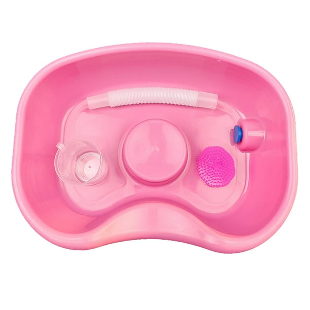 Bandeja para lavar el cabello, lavabo para enjuague, lavabo para champú junto a la cama, cuenco para champú para salón, mesita de noche para el hogar, rosa